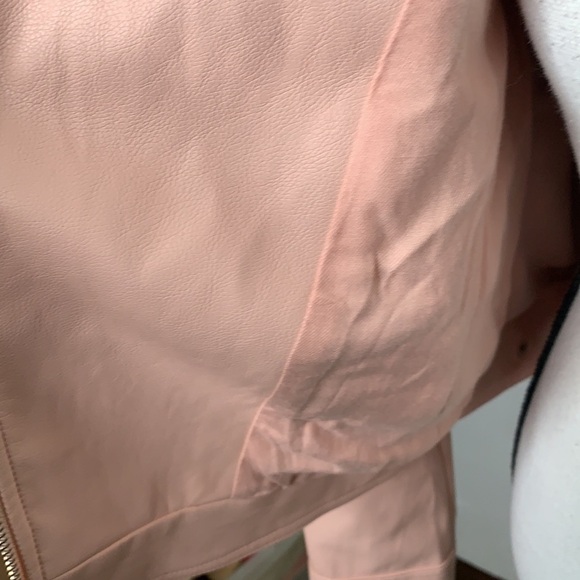 Blu Pepper Pink Vegan Leather Biker Jacket - Sz M - Picture 7 of 9
